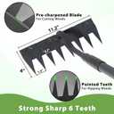 Manual Weeder Tool,8 Tines Garden Weeding Rake with Sharp Blade,55 Inch Long Handle,Heavy Duty Stand Weeding Tool for Weeding Loosening Soil Gathering Leaf Leveling Thatch Rake