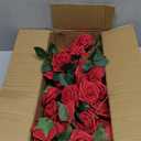 InnoGear Artificial Flowers, 50 Pcs Dark Red Foam Fake Roses Bulk with Stems for Decoration Celebration DIY Wedding Bouquets Centerpieces Bridal Shower Party Christmas Tree