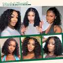 Curly Bob Wig Human Hair 13x4 Lace Front Wigs for Black Women 180% Density Glueless Short Deep Wave Frontal Wig Pre Plucked with Baby Hair 14 Inch Natural Black