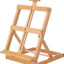 MEEDEN Heavy-Duty Tabletop Studio H-Frame Wooden Easel- Solid Beech Wood Adjustable Artists Desktop Wood Easel Table for Artist, Beginners & Teens- Holds Canvas Art up to 23" High