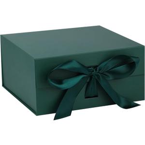OEMVALATY Green Gift Box,6x6x3 Inches Gift Boxes with Lids for Presents with Magnetic Closure and Ribbon for Wedding,Storage,Birthday