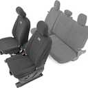 Rough Country Neoprene Seat Covers for 15-22 F-150 |17-22 Super Duty - 91016, Black, Front