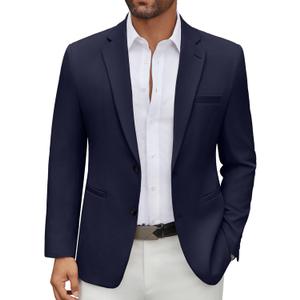 COOFANDY Men's Casual Blazer Regular Fit Lightweight Two Button Sport Coat Suit Jacket (X-Large, Navy Blue)