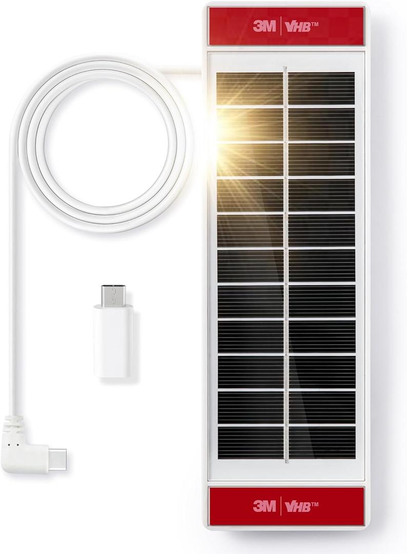 1PCS Solar Panels 1.3 Watt 5.5 Volt for Motorized Blinds, USB-C Plug Mobile Power Mounted on Windows