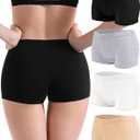 Women's Boyshorts Underwear Cotton, Full Coverage Panties, Womens Boyshort Boxer Briefs Breathable for Women 4 Pack, Small (Multicolor)
