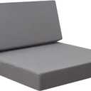 idee-home Outdoor Cushions for Patio Furniture, Outdoor Seat Cushion, Waterproof Couch Hampton Bay Deep Seat Replacement Chair Cushions for Garden Lawn Deck Backyard, 26.5 x 26.5 Grey (Gray)