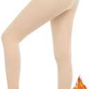 QooNoo Women Fleece Lined Tights High Waisted Pantyhose Opaque Black Sheer Translucent Winter Warm Leggings Shapewear (XL)