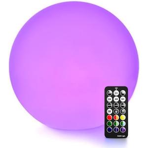 LOFTEK 12-inch LED Light Ball, Rechargeable Waterproof Globe Lamp w/Remote
16 Colors Dimmable Sphere Night Light, Cordless & Color Change, Sensory Lamp for Home, Party, patio Decor