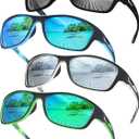 4 Pairs Polarized Sunglasses for Men Women Sports Wrap Around Shades UV Protection Running Fishing Biking Cycling