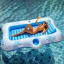 HeySplash Pool Lounger Float for Adult, Inflatable Pool Floats Bed Cooling Contour Lounger Rafts, Water Rafts for Lake, Outdoor Beach Pool Party
