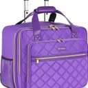 Ytonet Rolling Briefcase for Women, 17.3 Inch Large Rolling Laptop Bag with Wheels, Water Resistant Stylish Overnight Computer Bag for Work Travel College Business Wife Mom Teacher, Purple
