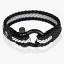 Mens Rope Bracelet - Stainless Steel Black Shackle, Extremely Durable and Scratch Resistant Waterproof Paracord, Handmade, Nautical Wristband for Men B-2-9 Pack of 3