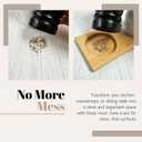 2 x Tray for Salt and Pepper, Beech Wood Salt & Pepper Mill Tray, Wooden Salt Pepper Grinder Holder and Rest, Salt & Pepper Mill Set Accessories, Best Trays for Mills Shakers Storage, Square Corners