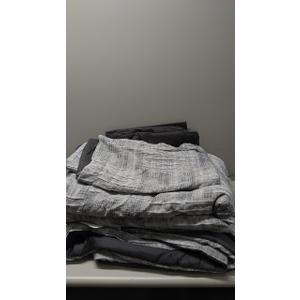 MaiRve Charcoal Grey King Comforter Set, Textured Design Grey Crinkle Bed in A Bag King Size, 7 Pieces Bedding Set for Men Women with Comforter, Sheets, Pillowcases & Shams 102"x 90" (Charcoal Grey 7 Piece)