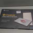 Titanium Cutting Boards for Kitchen Non Toxic Chopping Board with Handle Large Big Small Kitchen Meat Butcher Block 2 in 1 Pure Titanium and Wheat Straw PP Not Wood Bamboo Plastic Teak Grey/Beige