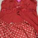 Avidlove Womens Sleepwear Lace Pajamas Cami PJS Set Pajama Set for Women (Small, Dark Red Dots)