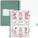 Steel Mill & Co Cute Mini Spiral Notebook, Small 8.25" x 6.25" Journal with Durable Hardcover and 160 Lined Pages, Little Women