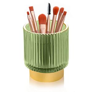 WHJY Makeup Brush Holder Lipstick Organizer Cosmetic Organizer, 3 inch Clear Green Crystal Lipgloss Organizers for Vanity