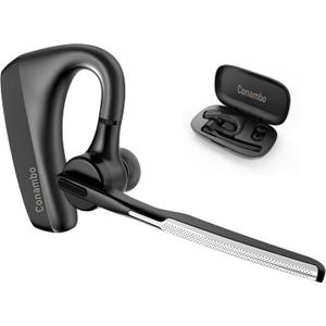 Conambo K18 Wireless Headset Bluetooth V5.1, Bluetooth Earpiece 16 Hrs Talking Time Hands-Free Single Ear Bluetooth Headset with Dual Mic Noise Canceling for Work Trucker iPhone Android Cell Phone