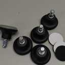 Bell Glides Replacement Office Chair Feet Swivel Caster Wheels to Fixed Stationary Castors, Short Profile with Separate Self Adhesive Felt Pads Black 5pcs