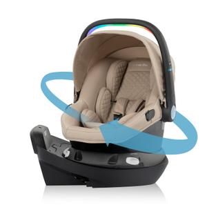 Evenflo Revolve180 LiteMax NXT Rotating Rear-Facing Lightweight Preemie and Infant Car Seat 3-30lbs. with SensorySoothe. Easy Install with Base (Topaz) (MFG: 08/28/2025)
