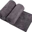 Orighty Bath Towels Pack of 2 - Soft Feel Grey Bath Towel Sets, Highly Absorbent Microfiber Towels for Body, Quick Drying, Microfiber Towel for Sport, Yoga, SPA, Fitness, (27 x 54)