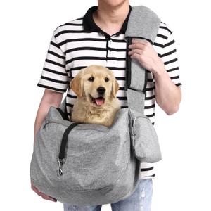 Ownpets Pet Sling Carrier, Fits 15 to 25lbs Extra-Large Dog/Cat Sling Carrier Reversible and Hands-Free Dog Bag with Adjustable Strap and Pocket Shoulder Pad for Outdoor Travel Hiking (Grey)