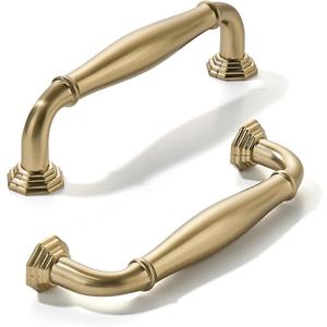 Khtumeware 2 Pack 3-1/2 Inch(89mm) Champagne Bronze Heavy Duty Solid Cabinet Pulls Satin Brass Cabinet Handles Heavy Duty Solid Cabinet Hardware for Cupboard Drawer Pulls Dresser Handle