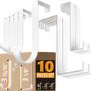 3 x 4smile Over the Door Hooks 6+2+2 Cruise Must Haves Set, White - Coat Hanger 6 pcs fits 1 3/8" + Towel Holder 2 pcs fits up to 1 3/4" + Cabinet Hooks 2 pcs with Anti-Scratch & Non-Slip Pads