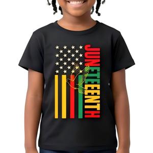 Juneteenth Shirt Kids Happy Juneteenth Freedom Tee Boys Girls Toddler Shirt 3T-7T (Black)