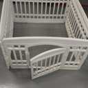 Pet Playpen Gate for Dogs Heavy Plastic Puppy Exercise Pen Small Pets Fence Puppies Folding Cage 4 Panels for Puppies and Small Dogs House White (33.5x33.5 Inches)