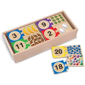 Melissa & Doug Self-Correcting Wooden Number Puzzles with Storage Box (40 pcs)