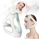 Chin Straps for Sleeping, Anti Snoring Devices, Adjustable Breathable Snoring Reducing Chin Straps Aids, Jaw Support Head Band for Nighttime Use (White)