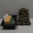 GOSSI Home Dcor Waterfall Meditation Fountain Indoor Tabletop Many Natural River Rocks Decorated Office Home Tabletop Fountion with LED Lights Christmas Decorations