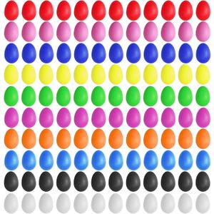 Olutacot 120 Pcs Plastic Egg Shakers Easter Egg Shaker Percussion Musical Maracas Plastic Easter Egg for Kids Toys Learning DIY Painting(10 Colors)