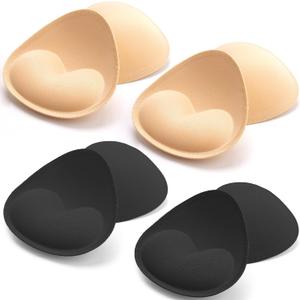 Bra Pads Inserts Breast Enhancer - 4 Pairs Sew in Bra Cups for Sports Swimsuits Bikini Push up Pads