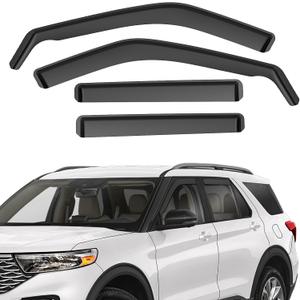 ACLONG Black Rain Guards Window Visor Fit for Ford Explorer 2020 2021 2022 2023 2024 in-Channel Side Shatterproof Sun Rain Visors, Window Deflectors, 4-Piece Set