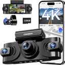 4K 360° Dash Cam, 4-Channel Dash Camera for Cars, Full Coverage Front Rear Left Right Inside with GPS, 5.8GHz Wi-Fi & App, Night Vision, Voice Control, 24H Parking Mode