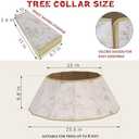 Blissun Fabric Christmas Tree Collar, Xmas Tree Ring, Willow Christmas Tree Skirt for Christmas Tree Decorations (Concrete Beige)