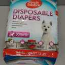 Simple Solution Female Dog Diapers  Disposable Diapers for Potty Training, Incontinence, and Heat Cycle Protection  Leak-Proof Fit for Small Dogs, 1219 Inch Waist  30 Count