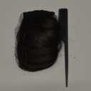 CJL HAIR 14" Short Ponytail Hair Extension Wrap Around Pony Tail Clip in Curly Wavy Synthetic Fake Hairpiece for Women Black Brown
