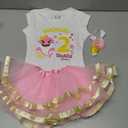 Luke and Lulu Birthday Outfit Girl Shark Design - 2nd Birthday Girl (24 Months, Pink Short)