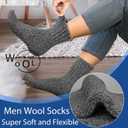 Josnown 5 Pairs Wool Socks Mens, Thick Warm Winter Thermal Cozy Boot Socks (A-black/Gray/Blue/Brown/Camel)