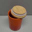 Sweejar Ceramic Food Storage Jar, Stackable Kitchen Canisters, Containers with Airtight Seal Wooden Lid for Serving Ground Coffee, Tea, Sugar, Salt and More - 28 Fl Oz (Gradient Orange)