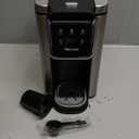 Single Serve Coffee Maker for K-Cup Pod and Grounds, Hot and Iced Coffee Maker, Strong Button Feature, 6 to 14oz Brew Sizes, 50oz Removable Tank, Up to 6.5 Inch Cup, Stainless Steel, Black