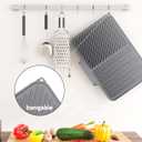 Dish Drying Mat Kitchen Counter - Silicone Dish Drying Pad with Built-in Drain for Sink, Refrigerator and Drawer Liner, Easy Clean, Non-Slip, Heat Resistant, 14.8" x 10.7"