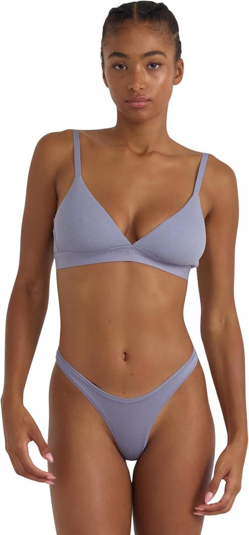 Organic Basics womens Soft Touch Veil Thong Underwear (XX-Large, Silver Mist)