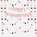 Engagement Party Decorations - Happy Engagement Banner - Engagement Sign, Just Engaged Decorations, Perfect for Bridal Showers, Wedding Shower Bride to Be Decorations! (White-Gold)