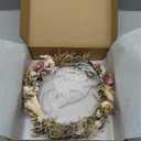 Rustic Preserved Dried Flower Crown Natural Floral Headband with Daisy Cream Mixed Flowers for Women Maternity Brides Bridesmaids Flower Girls Family Photography