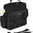 3 Ring Zipper Binder 500-Sheet Zipper Binder Adjustable Shoulder Strap & Handle for 14 Inch Laptop for School and Office (Black)